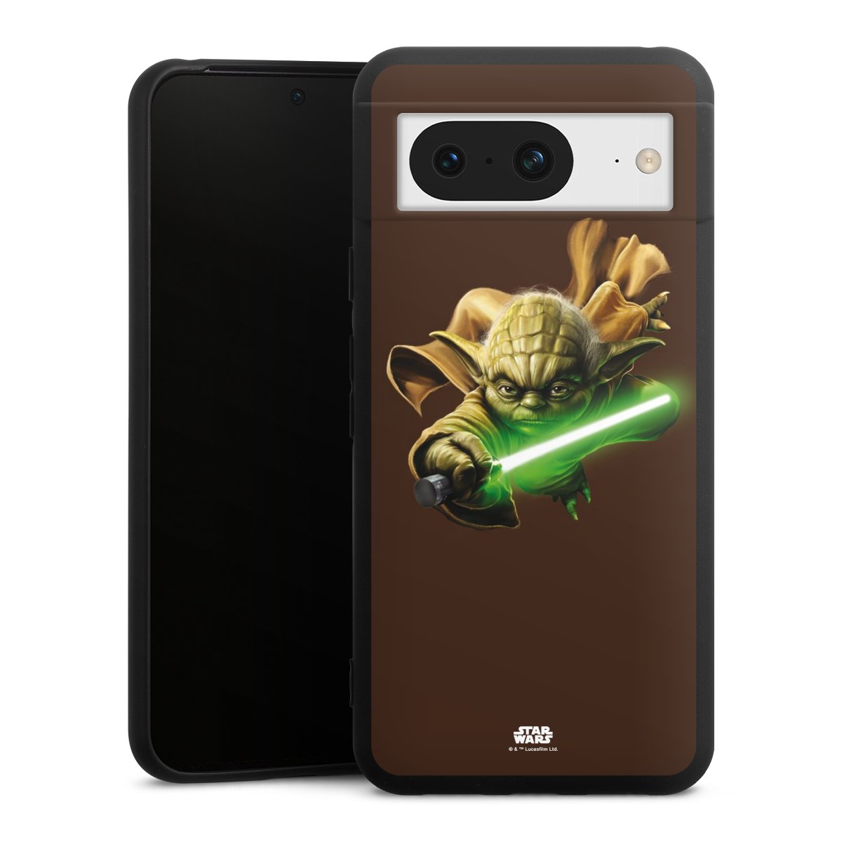 Google Pixel 8 Handy Premium Silikon Hülle Handyhülle schwarz Case Yoda Merchandise Star Wars Silikon Premium Case