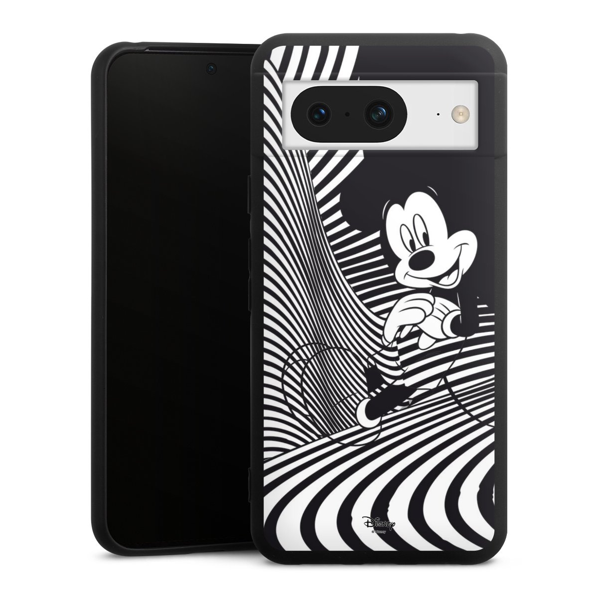 Google Pixel 8 Handy Premium Silikon Hülle Handyhülle schwarz Case Disney Official Licensed Product Mickey Mouse Silikon Premium Case