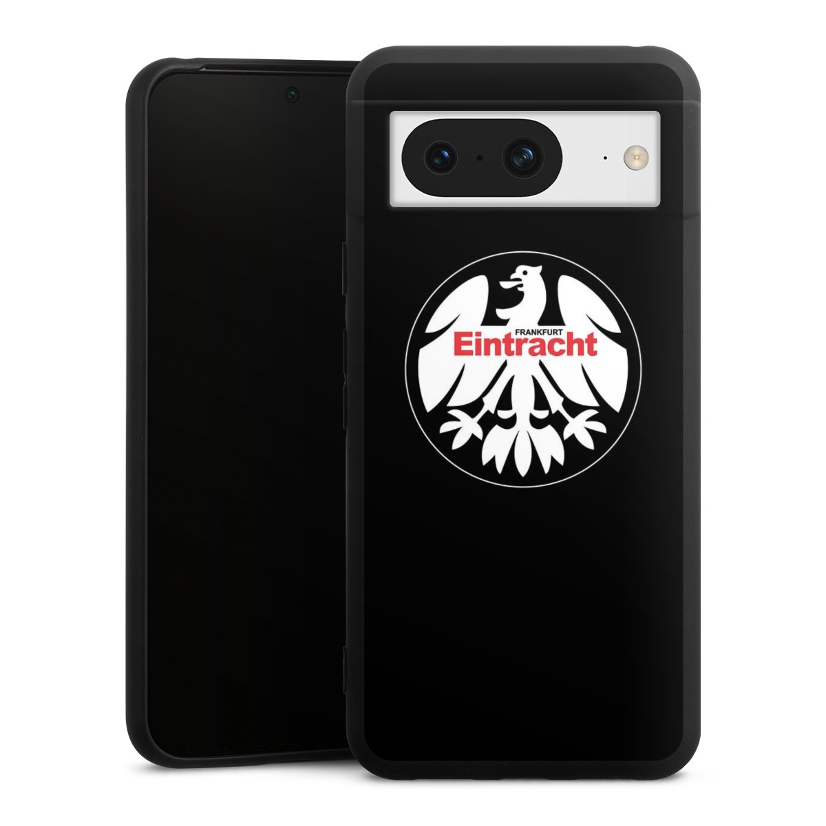 Google Pixel 8 Handy Premium Silikon Hülle Handyhülle schwarz Case Official Licensed Product Eintracht Frankfurt Sge Silikon Premium Case