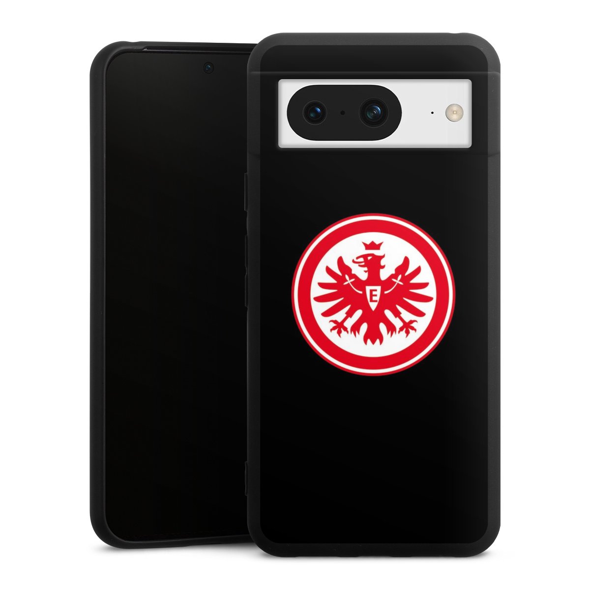 Google Pixel 8 Handy Premium Silikon Hülle Handyhülle schwarz Case Eintracht Frankfurt Sge Eagle Silikon Premium Case