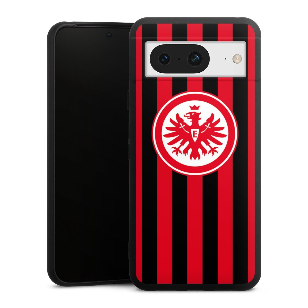 Google Pixel 8 Handy Premium Silikon Hülle Handyhülle schwarz Case Stripes Sge Eintracht Frankfurt Silikon Premium Case