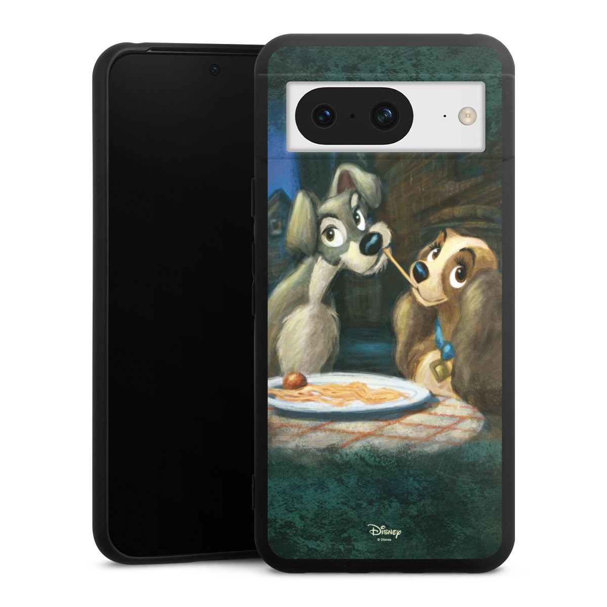 Google Pixel 8 Handy Premium Silikon Hülle Handyhülle schwarz Case Lady And The Tramp Official Licensed Product Disney Silikon Premium Case