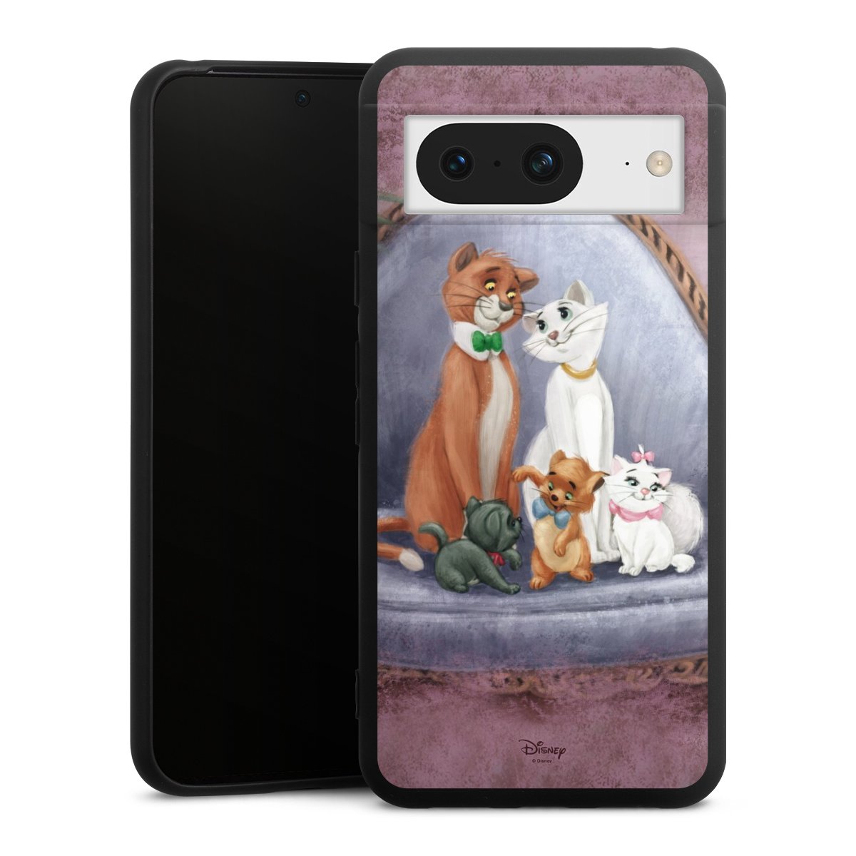 Google Pixel 8 Handy Premium Silikon Hülle Handyhülle schwarz Case Official Licensed Product Disney Aristocats Silikon Premium Case