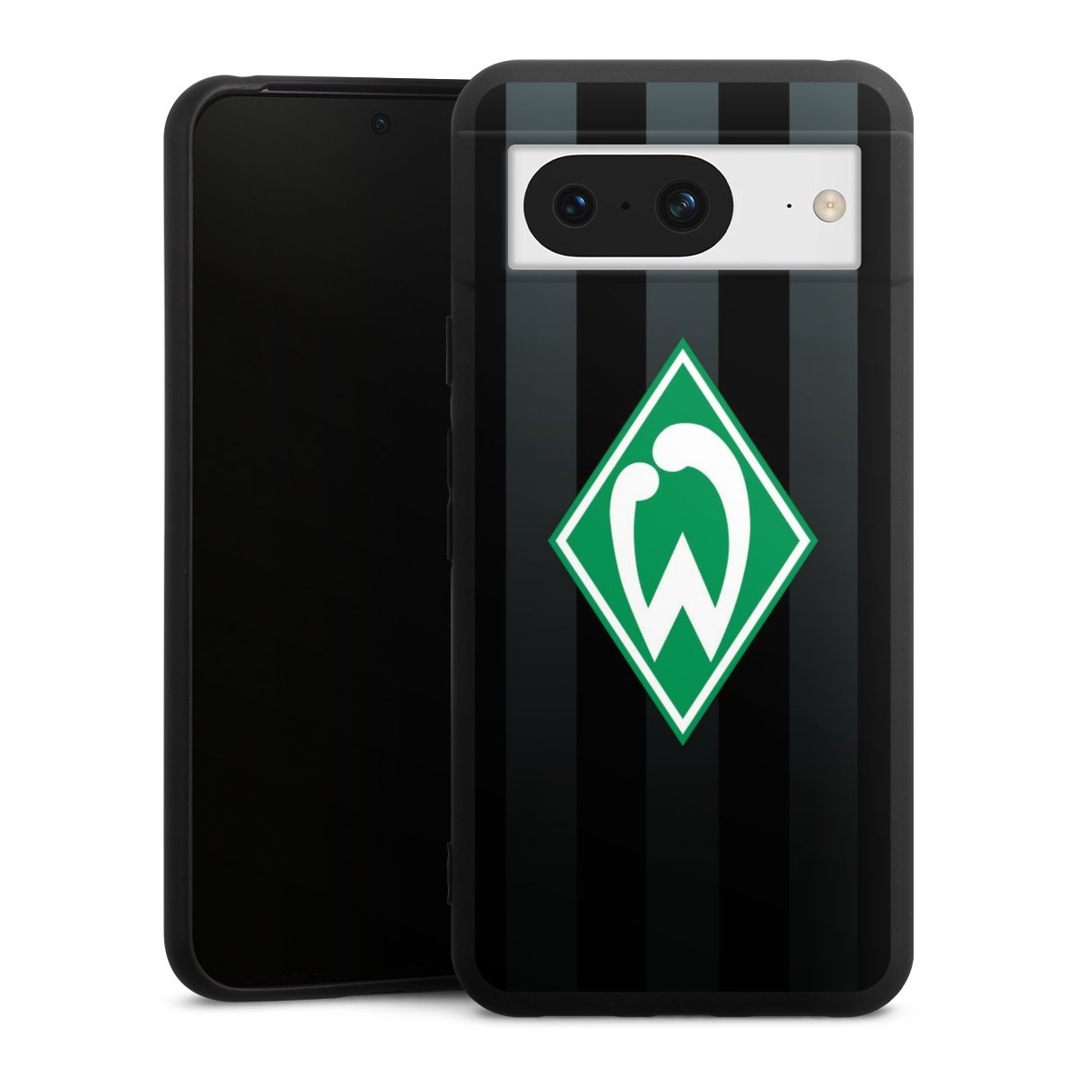 Google Pixel 8 Handy Premium Silikon Hülle Handyhülle schwarz Case Stripes Sv Werder Bremen Official Licensed Product Silikon Premium Case