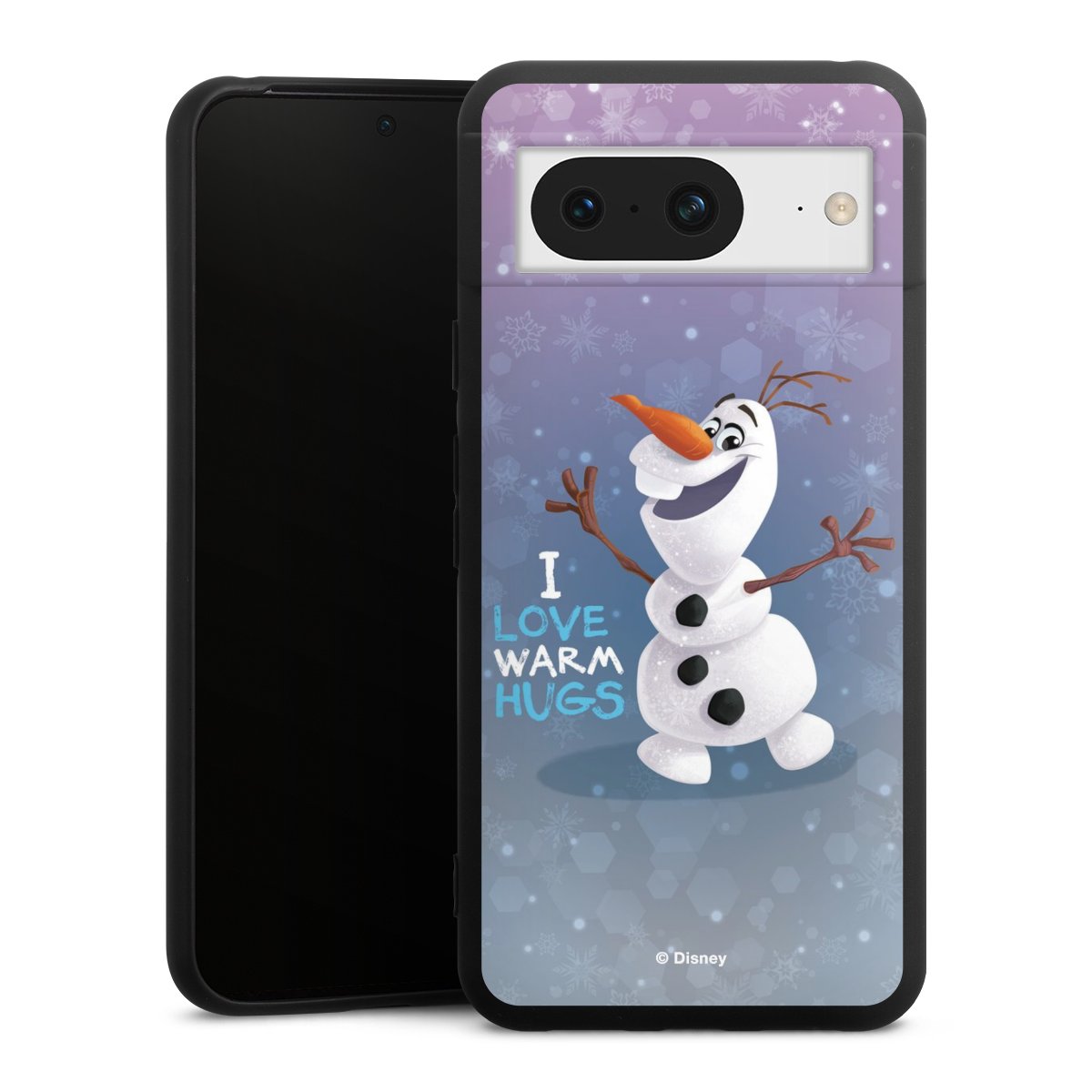 Google Pixel 8 Handy Premium Silikon Hülle Handyhülle schwarz Case Frozen Frozen Olaf Official Licensed Product Silikon Premium Case