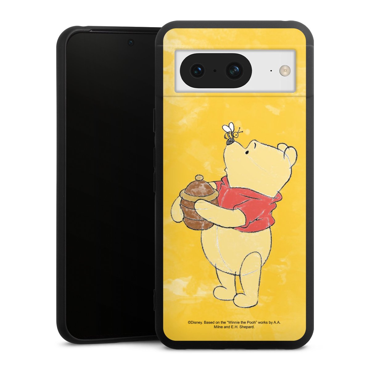 Google Pixel 8 Handy Premium Silikon Hülle Handyhülle schwarz Case Official Licensed Product Winnie The Pooh Disney Silikon Premium Case