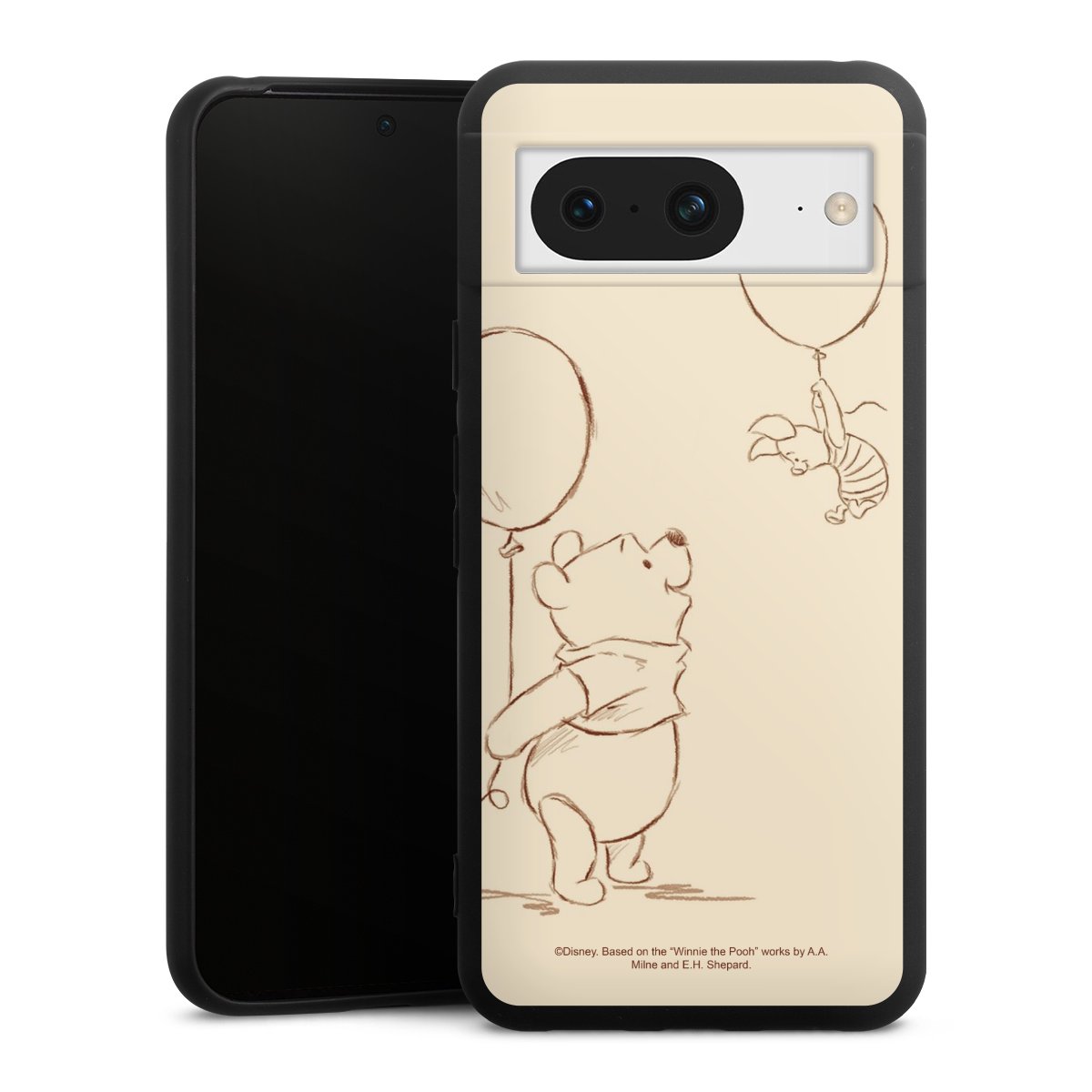 Google Pixel 8 Handy Premium Silikon Hülle Handyhülle schwarz Case Official Licensed Product Winnie The Pooh Disney Silikon Premium Case