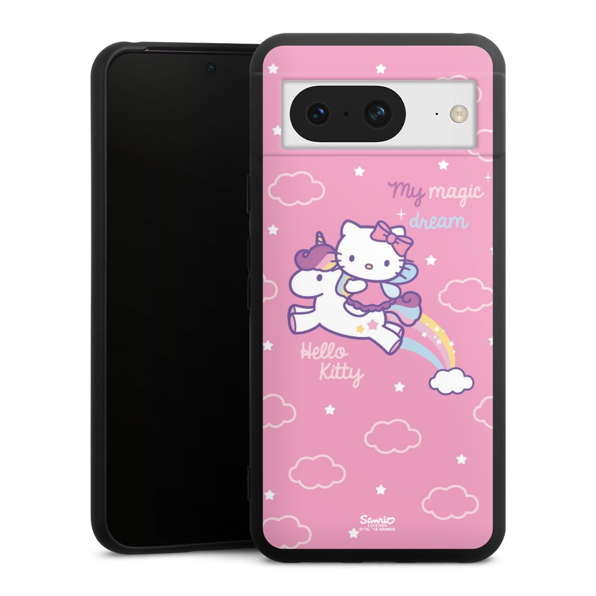 Google Pixel 8 Handy Premium Silikon Hülle Handyhülle schwarz Case Einhorn Official Licensed Product Hello Kitty Silikon Premium Case