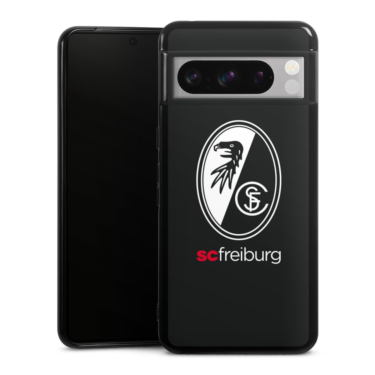 Google Pixel 8 Pro Handy Silikon Hülle Case schwarz Handyhülle Official Licensed Product Sc Freiburg Coat Of Arms