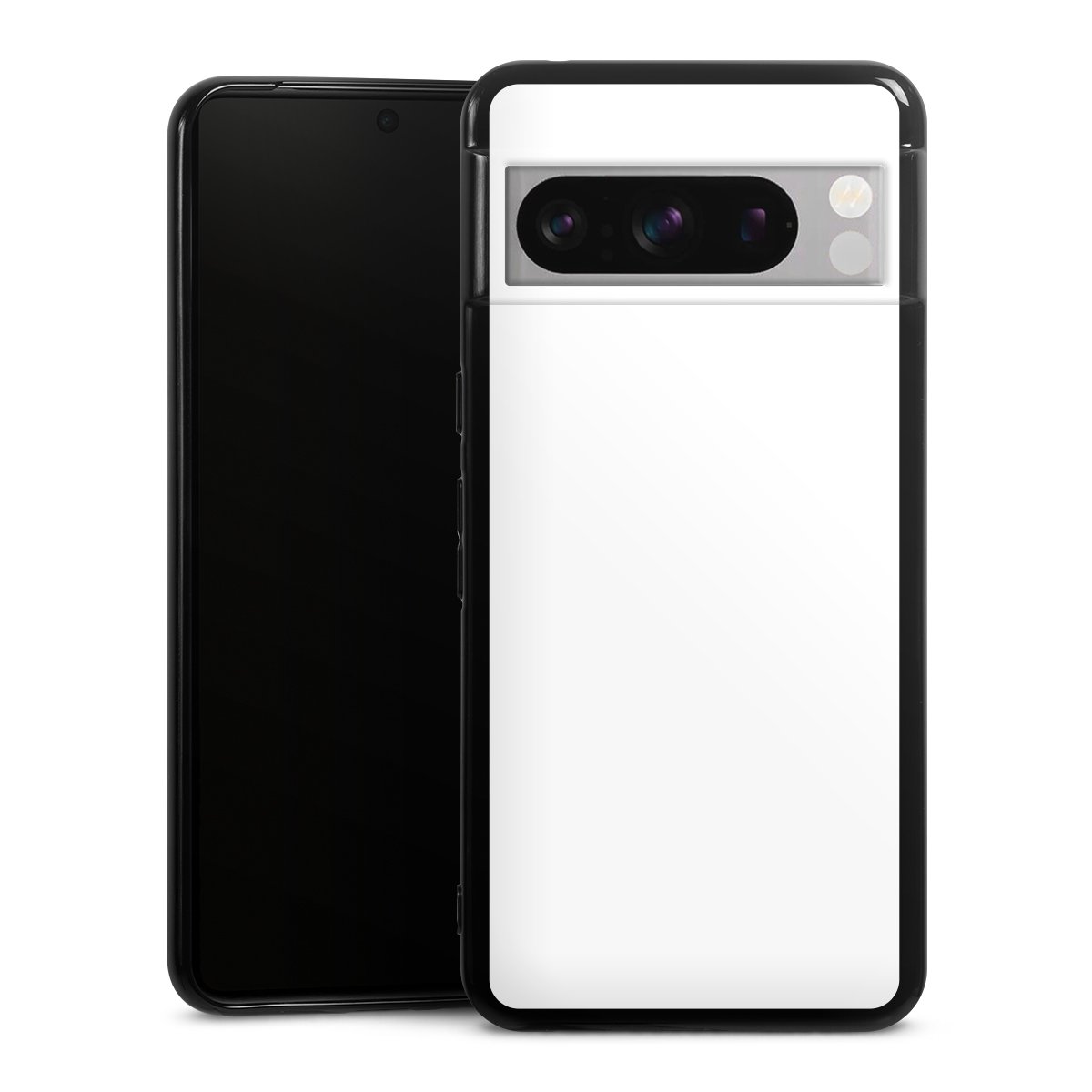 Google Pixel 8 Pro Handy Silikon Hülle Case schwarz Handyhülle Unicoloured Colour White