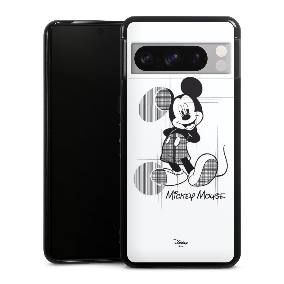 Google Pixel 8 Pro Handy Silikon Hülle Case schwarz Handyhülle Disney Official Licensed Product Mickey Mouse