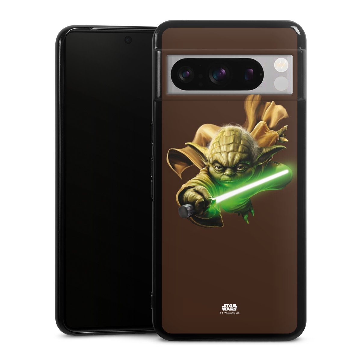 Google Pixel 8 Pro Handy Silikon Hülle Case schwarz Handyhülle Yoda Merchandise Star Wars