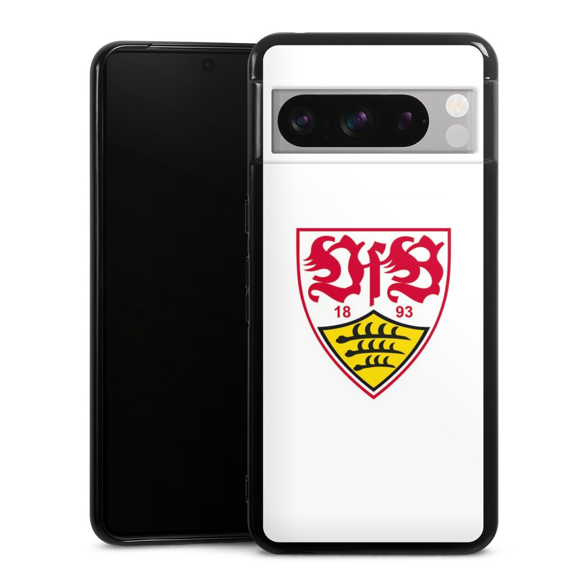 Google Pixel 8 Pro Handy Silikon Hülle Case schwarz Handyhülle Logo Official Licensed Product Vfb Stuttgart