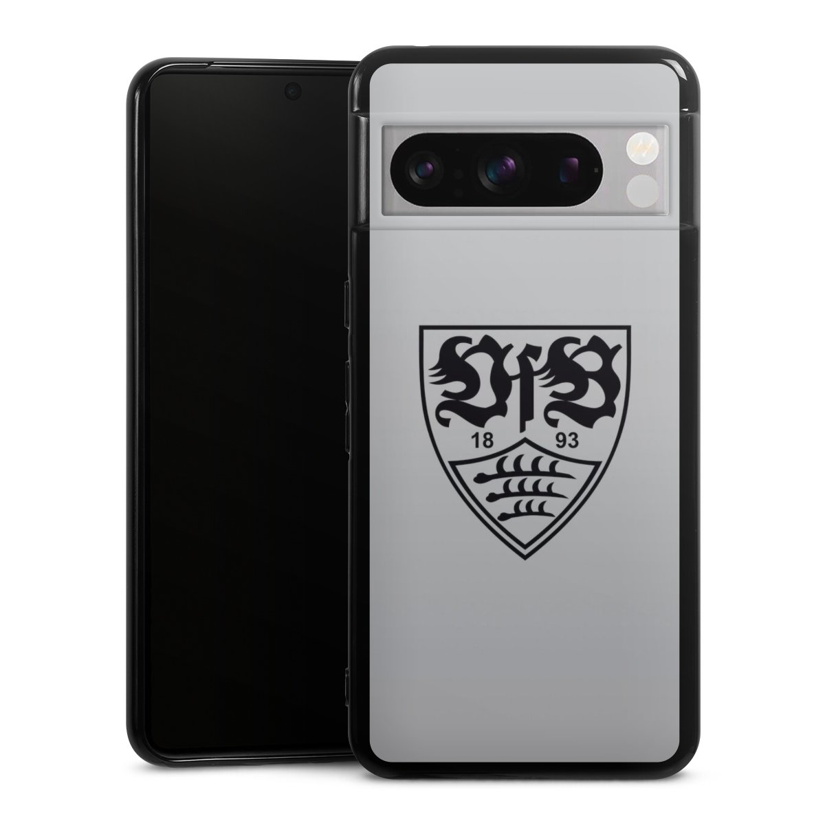 Google Pixel 8 Pro Handy Silikon Hülle Case schwarz Handyhülle Logo Vfb Stuttgart Official Licensed Product