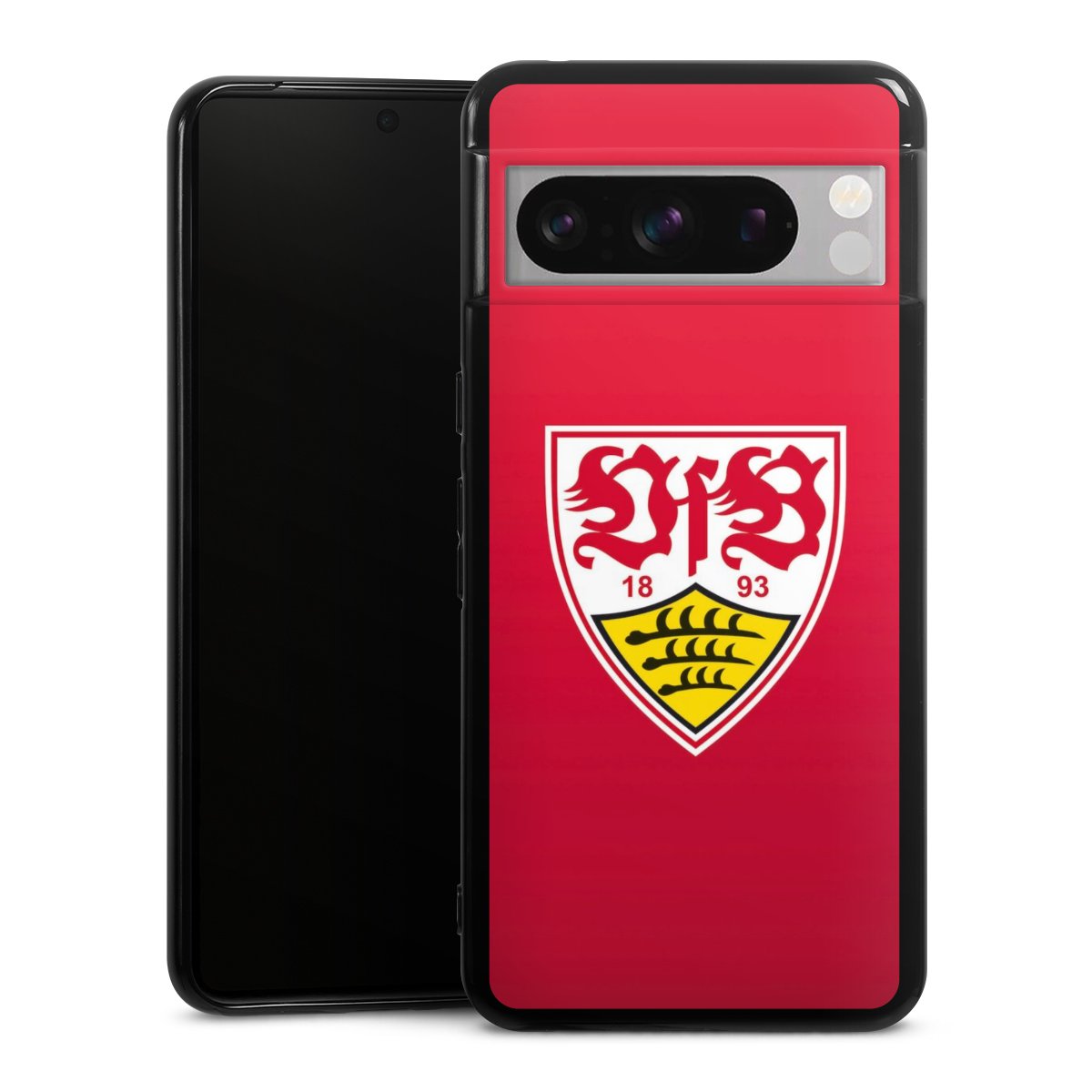 Google Pixel 8 Pro Handy Silikon Hülle Case schwarz Handyhülle Official Licensed Product Vfb Stuttgart