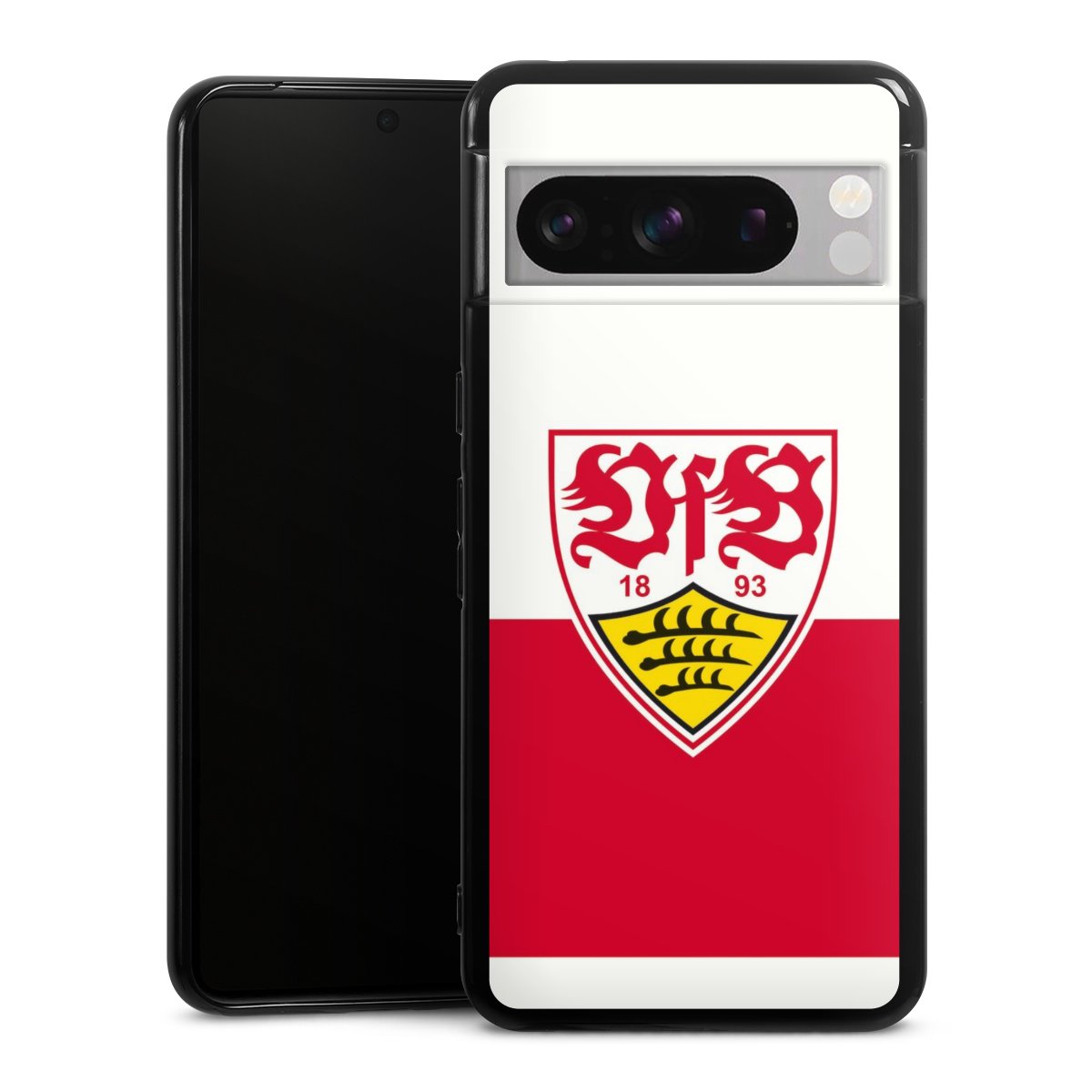 Google Pixel 8 Pro Handy Silikon Hülle Case schwarz Handyhülle Official Licensed Product Logo Vfb Stuttgart