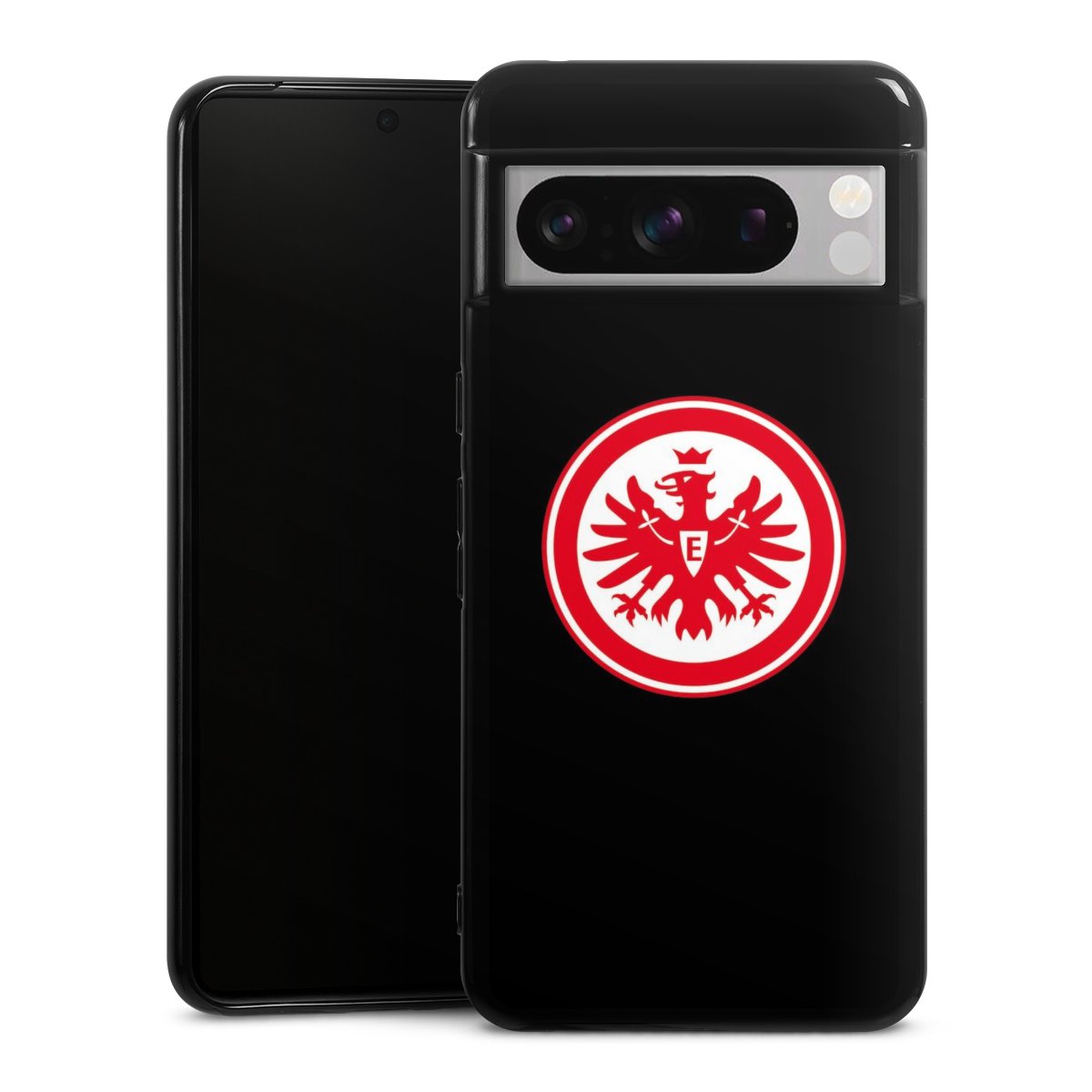 Google Pixel 8 Pro Handy Silikon Hülle Case schwarz Handyhülle Eintracht Frankfurt Sge Eagle