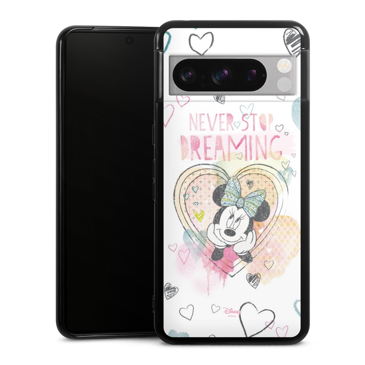 Google Pixel 8 Pro Handy Silikon Hülle Case schwarz Handyhülle Disney Official Licensed Product Minnie Mouse