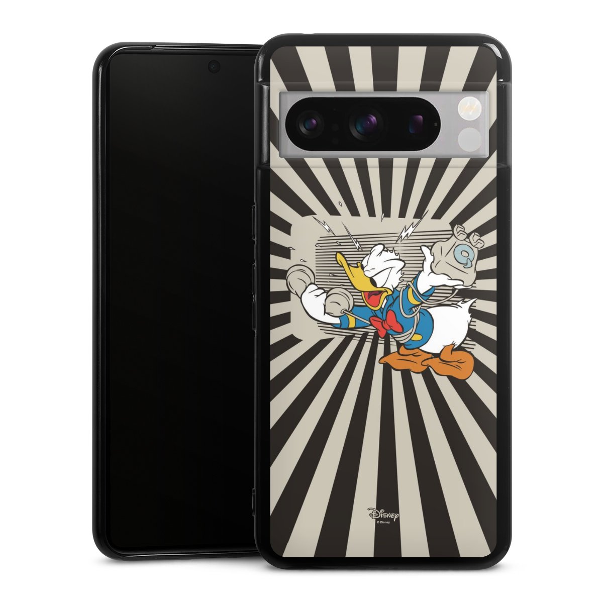 Google Pixel 8 Pro Handy Silikon Hülle Case schwarz Handyhülle Donald Duck Disney Official Licensed Product