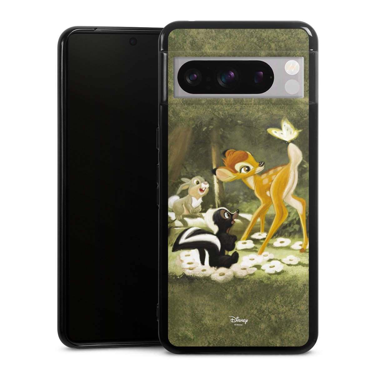 Google Pixel 8 Pro Handy Silikon Hülle Case schwarz Handyhülle Disney Official Licensed Product Bambi