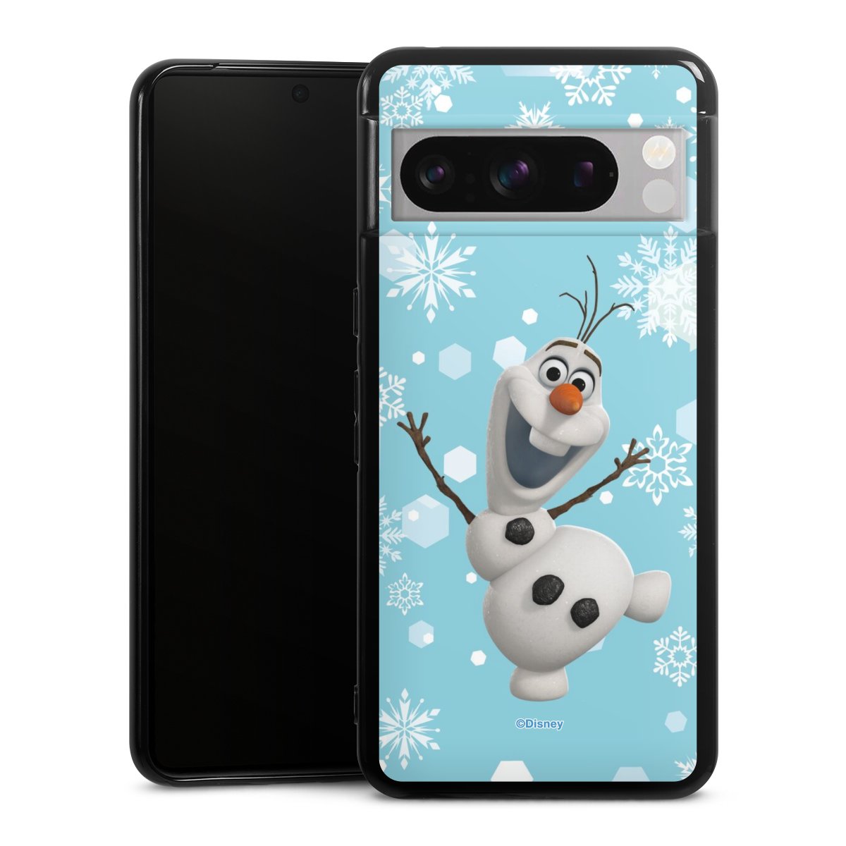 Google Pixel 8 Pro Handy Silikon Hülle Case schwarz Handyhülle Disney Official Licensed Product Frozen Olaf