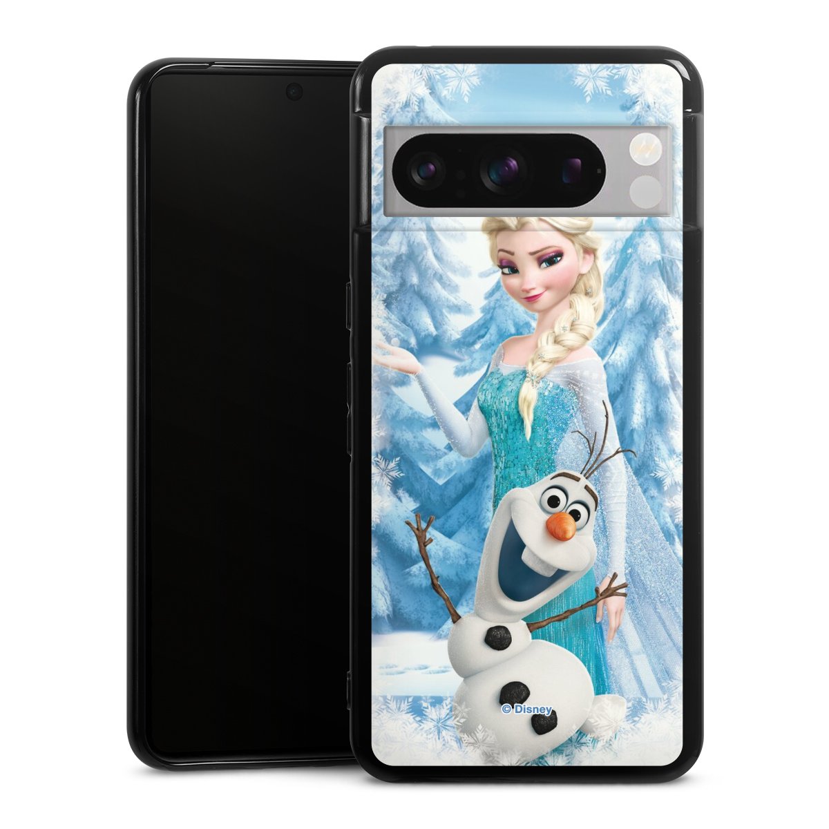 Google Pixel 8 Pro Handy Silikon Hülle Case schwarz Handyhülle Official Licensed Product Frozen Elsa Disney