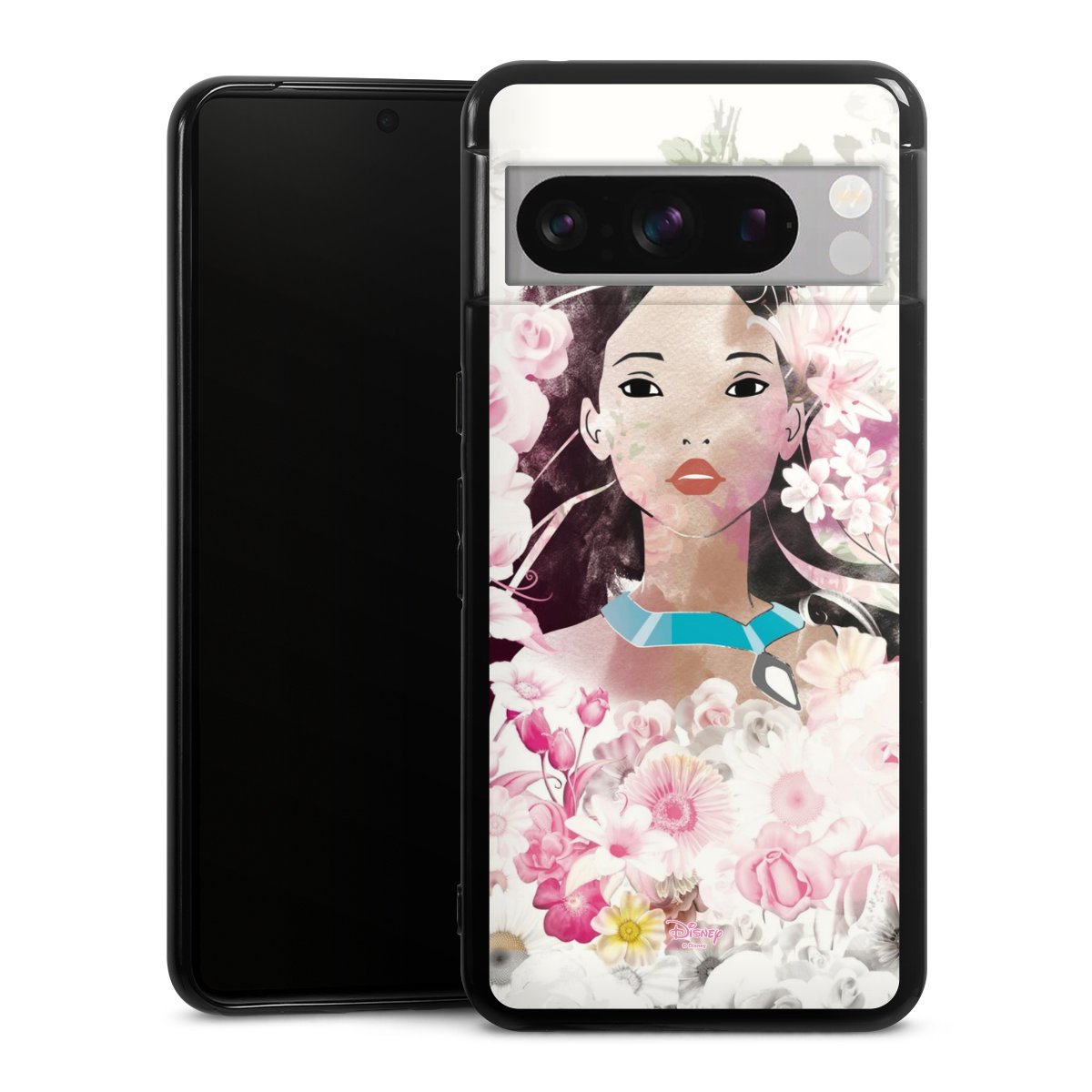 Google Pixel 8 Pro Handy Silikon Hülle Case schwarz Handyhülle Pocahontas Official Licensed Product Disney