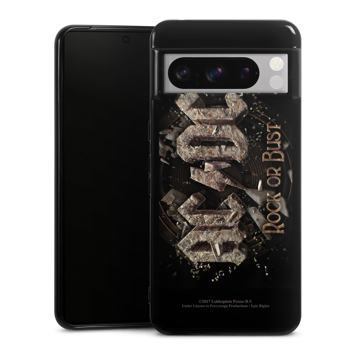 Google Pixel 8 Pro Handy Silikon Hülle Case schwarz Handyhülle Acdc Official Licensed Product Rock Or Bust