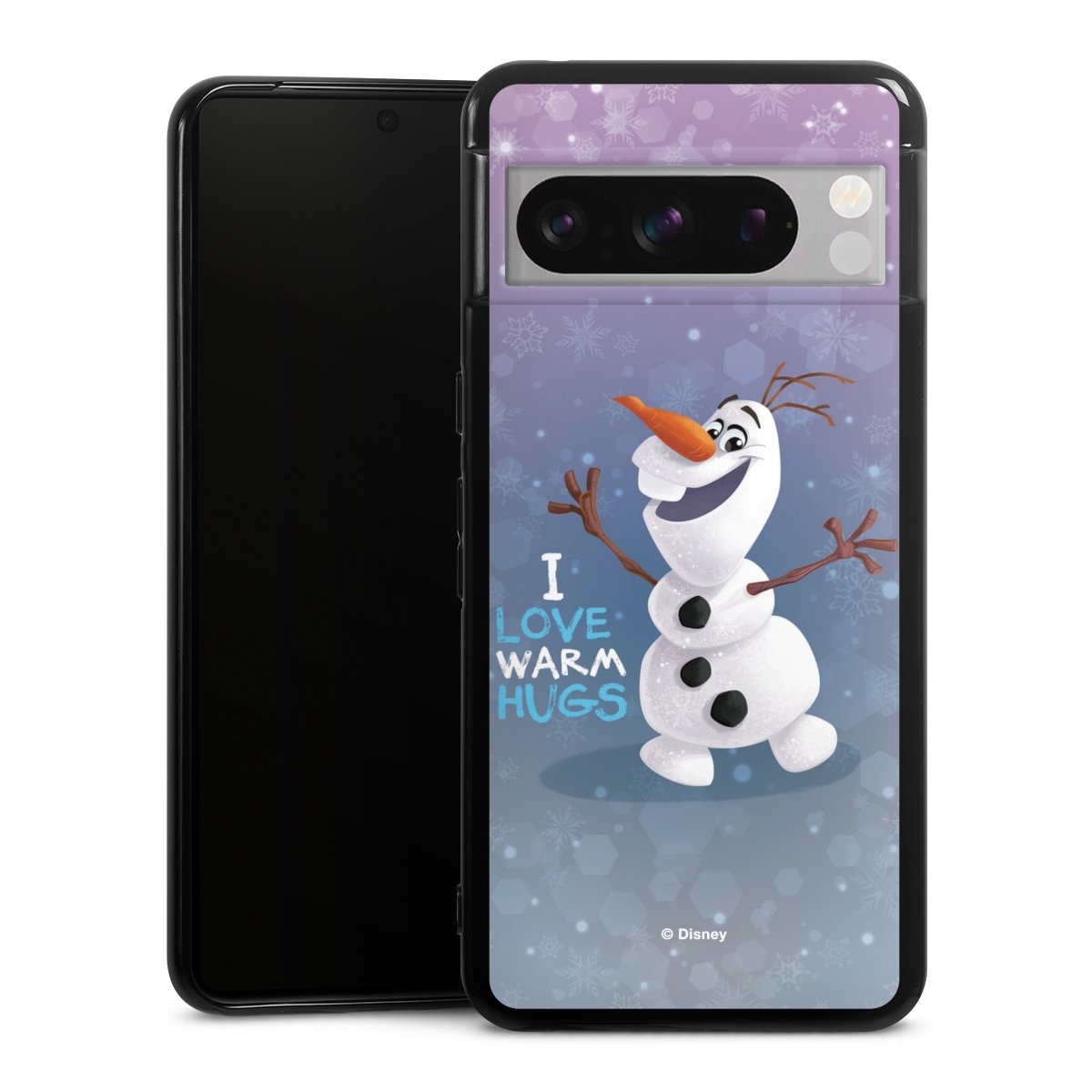 Google Pixel 8 Pro Handy Silikon Hülle Case schwarz Handyhülle Frozen Frozen Olaf Official Licensed Product