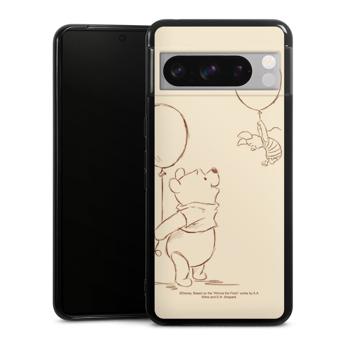 Google Pixel 8 Pro Handy Silikon Hülle Case schwarz Handyhülle Official Licensed Product Winnie The Pooh Disney