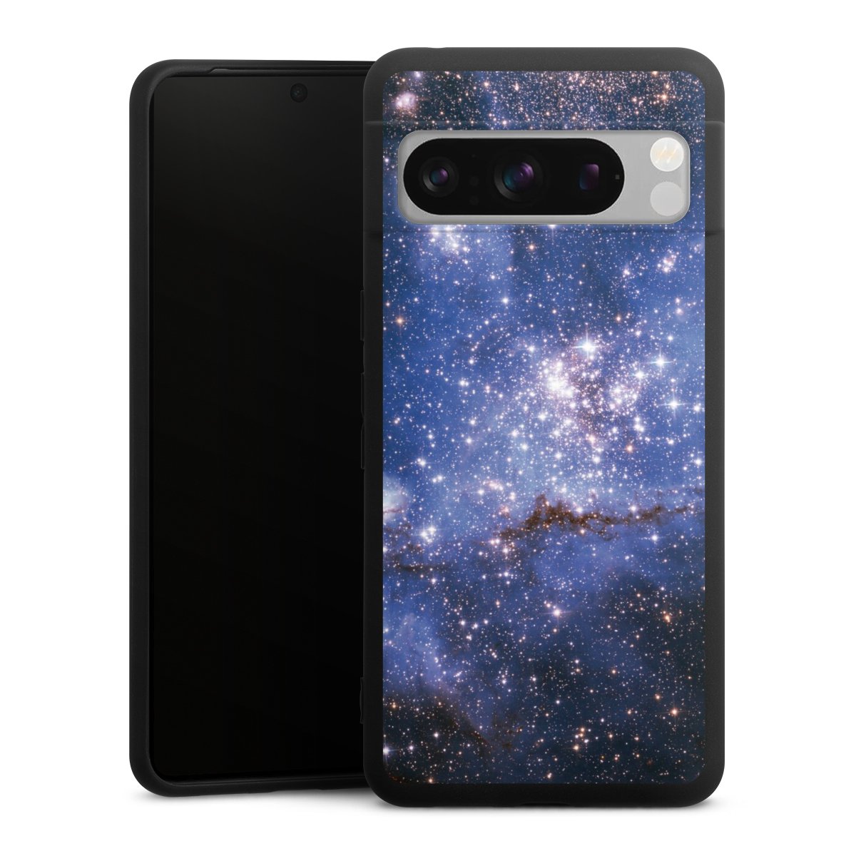 Google Pixel 8 Pro Handy Premium Silikon Hülle Handyhülle schwarz Case Weltall Galaxy Weltraum Silikon Premium Case