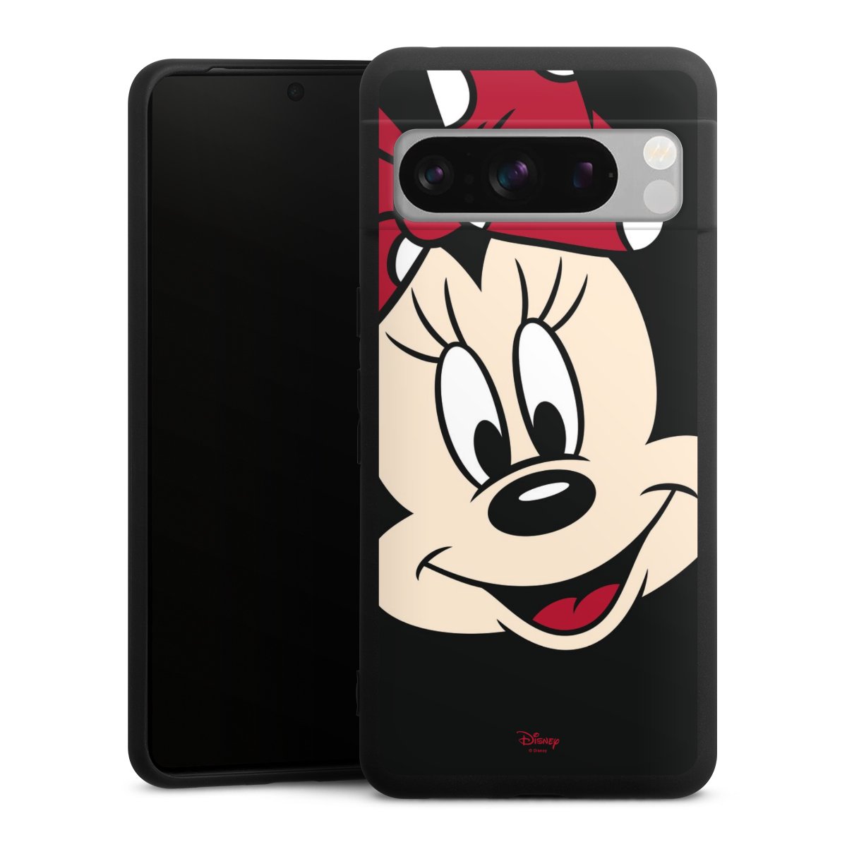 Google Pixel 8 Pro Handy Premium Silikon Hülle Handyhülle schwarz Case Minnie Mouse Official Licensed Product Disney Silikon Premium Case