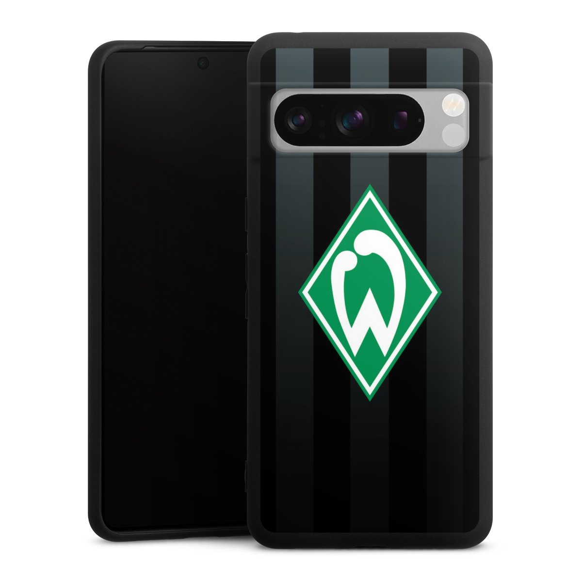 Google Pixel 8 Pro Handy Premium Silikon Hülle Handyhülle schwarz Case Stripes Sv Werder Bremen Official Licensed Product Silikon Premium Case