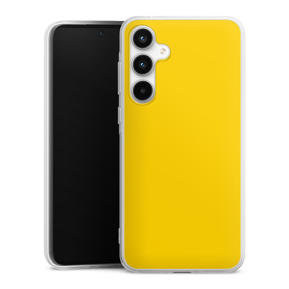 Galaxy A35 5G Handy Silikon Hülle Case transparent Handyhülle Yellow Unicoloured Colour Silikon Case