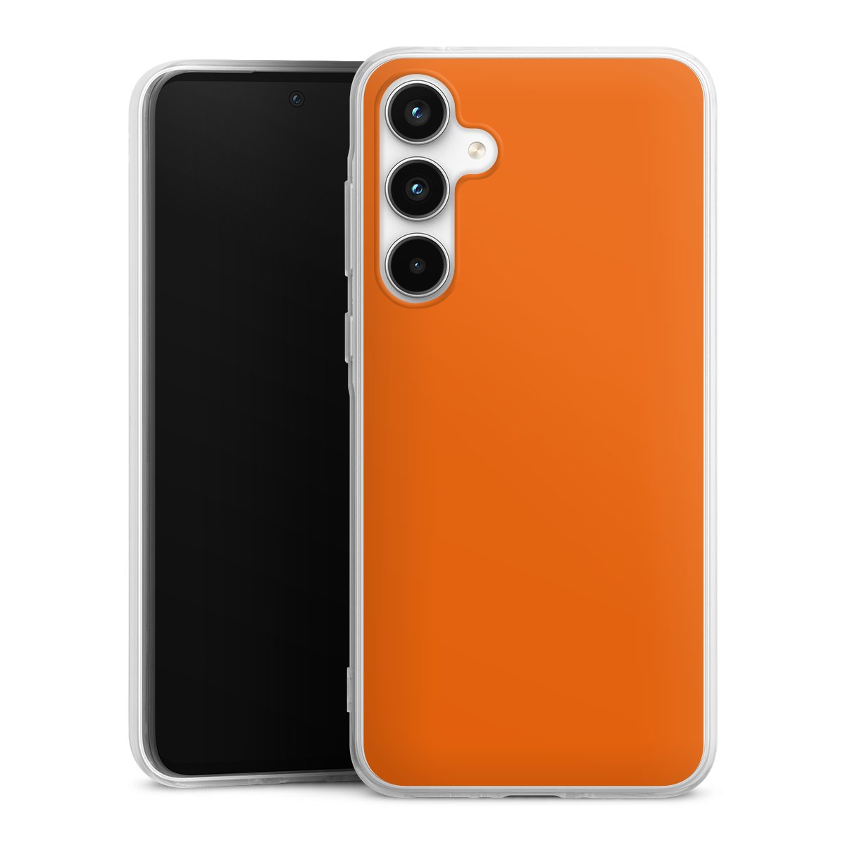 Galaxy A35 5G Handy Silikon Hülle Case transparent Handyhülle Orange Colour Unicoloured Silikon Case