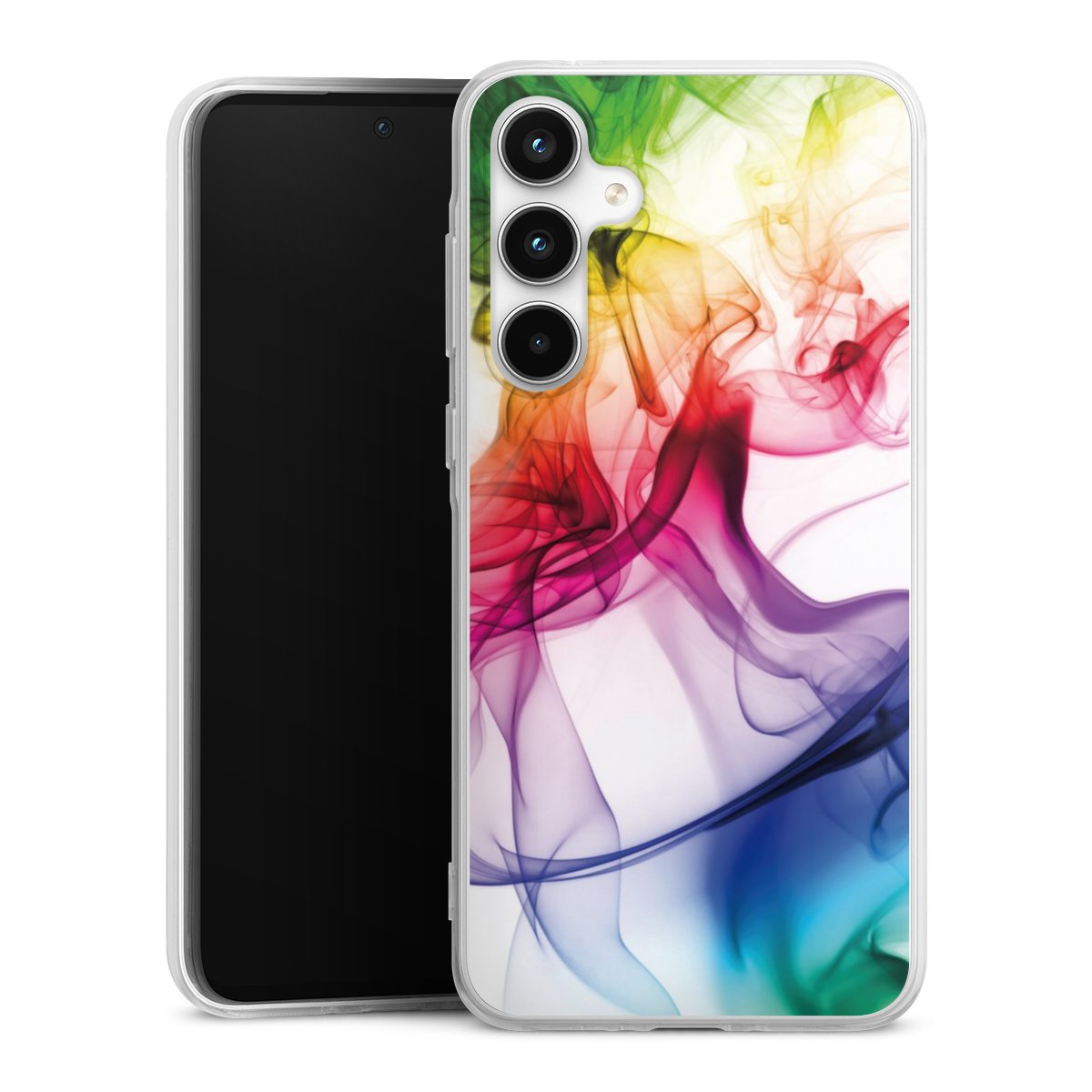 Galaxy A35 5G Handy Silikon Hülle Case transparent Handyhülle Water Colour Rainbow Silikon Case