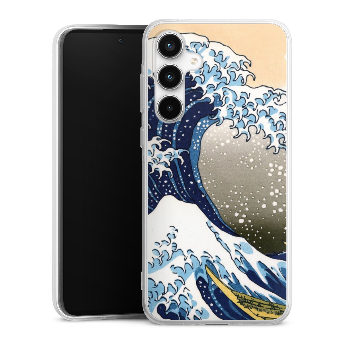 Galaxy A35 5G Handy Silikon Hülle Case transparent Handyhülle Kunst Katsushika Hokusai Die Große Welle Vor Kanagawa Silikon Case