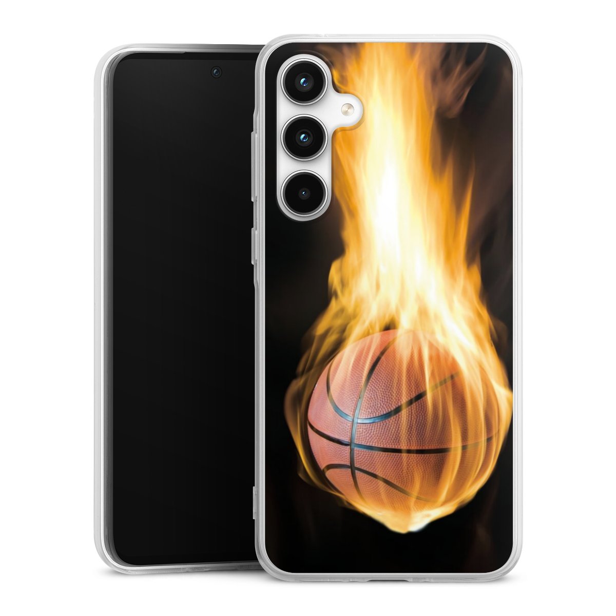 Galaxy A35 5G Handy Silikon Hülle Case transparent Handyhülle Basketball Sports Fire Silikon Case