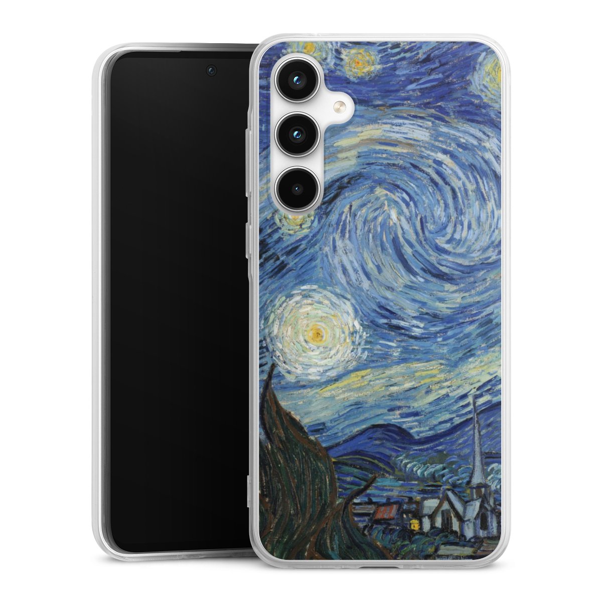 Galaxy A35 5G Handy Silikon Hülle Case transparent Handyhülle The Starry Night Kunst Vincent Van Gogh Silikon Case