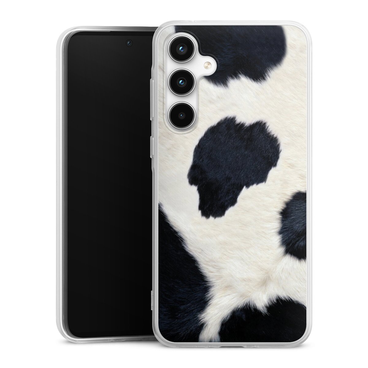 Galaxy A35 5G Handy Silikon Hülle Case transparent Handyhülle Animal Look Animal Print Cow Skin Silikon Case