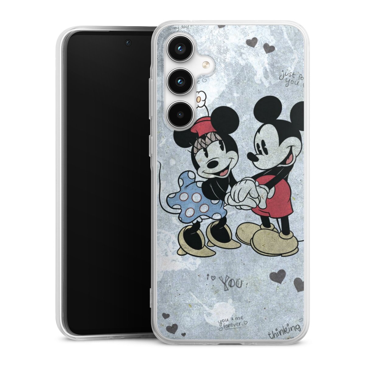 Galaxy A35 5G Handy Silikon Hülle Case transparent Handyhülle Mickey & Minnie Mouse Vintage Disney Silikon Case