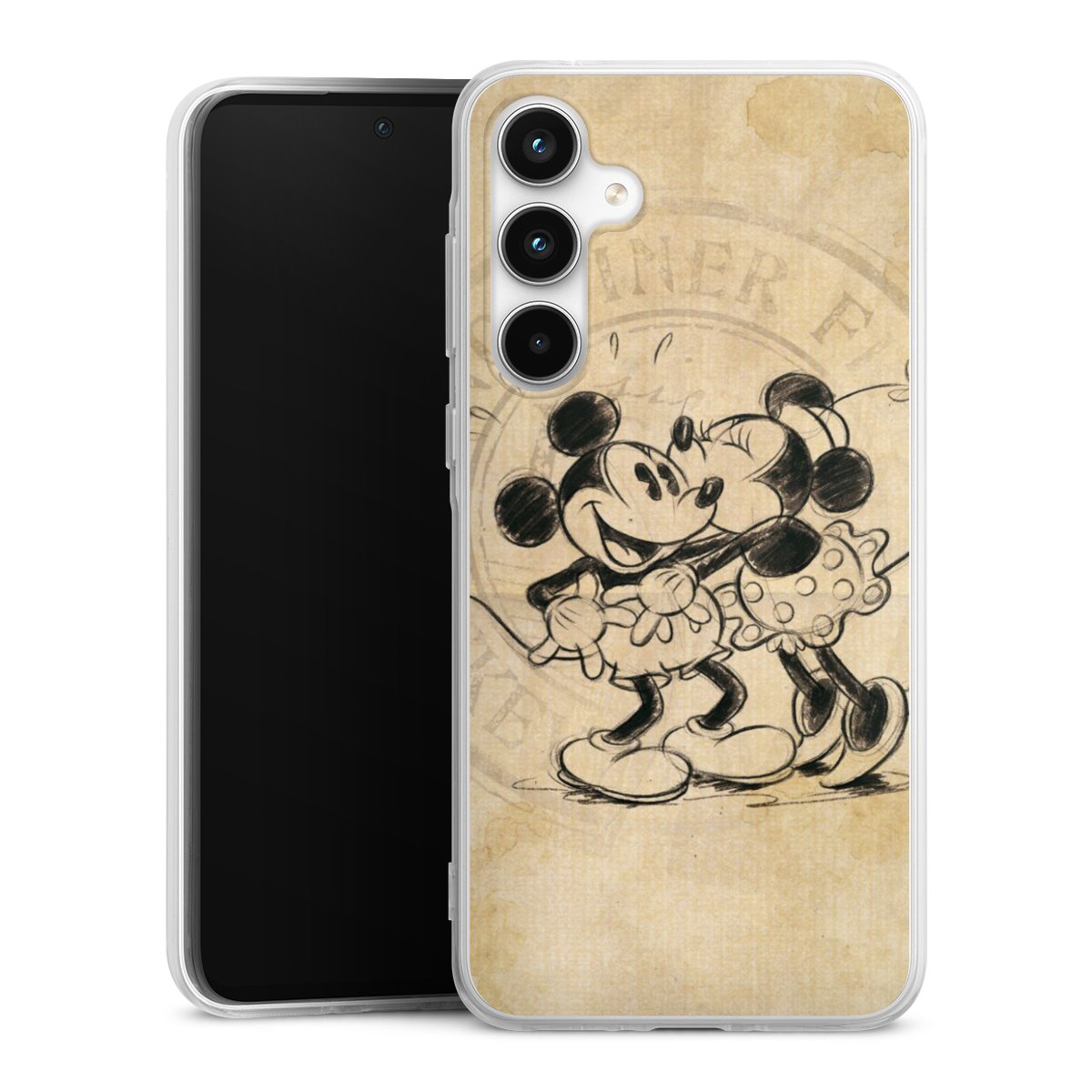 Galaxy A35 5G Handy Silikon Hülle Case transparent Handyhülle Mickey Mouse Vintage Minnie Mouse Silikon Case