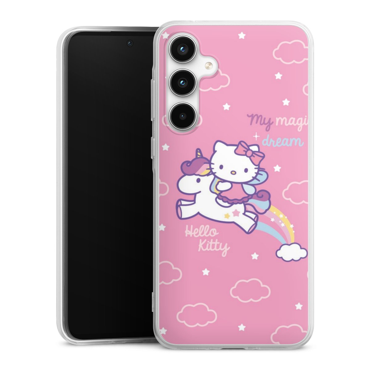 Galaxy A35 5G Handy Silikon Hülle Case transparent Handyhülle Einhorn Official Licensed Product Hello Kitty Silikon Case