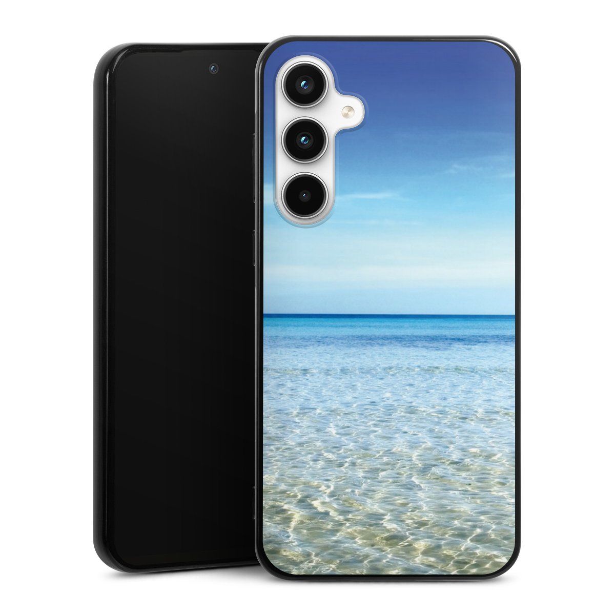 Galaxy A35 5G Handy Silikon Hülle Case schwarz Handyhülle Urlaub Sky Ocean