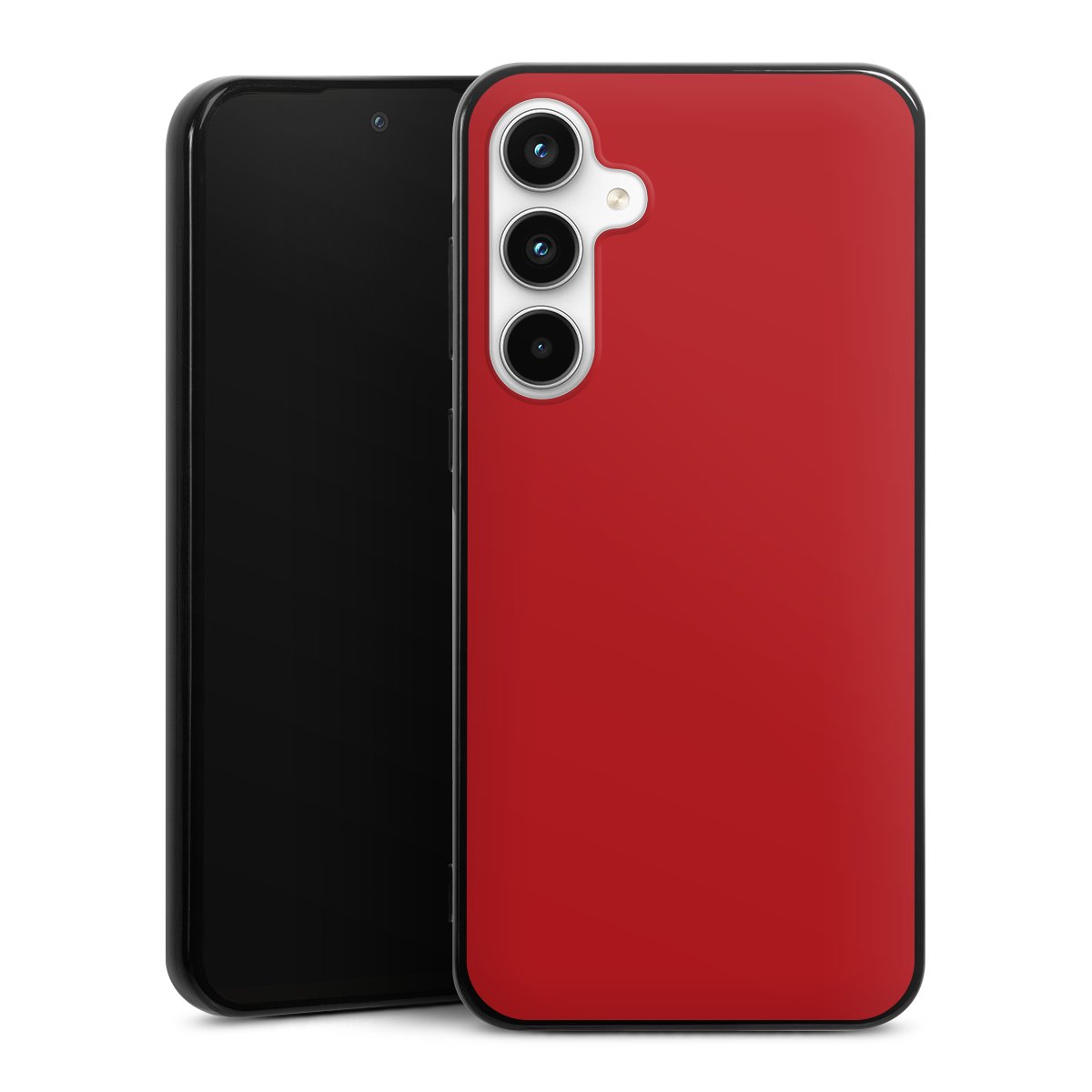 Galaxy A35 5G Handy Silikon Hülle Case schwarz Handyhülle Colour Unicoloured Red