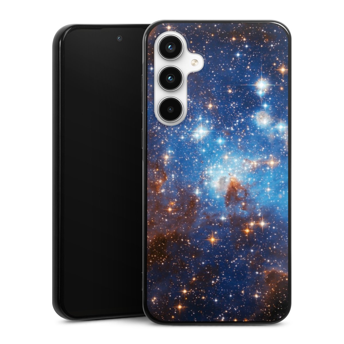 Galaxy A35 5G Handy Silikon Hülle Case schwarz Handyhülle Star Weltall Galaxy