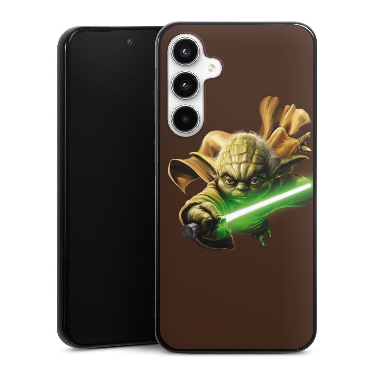 Galaxy A35 5G Handy Silikon Hülle Case schwarz Handyhülle Yoda Merchandise Star Wars