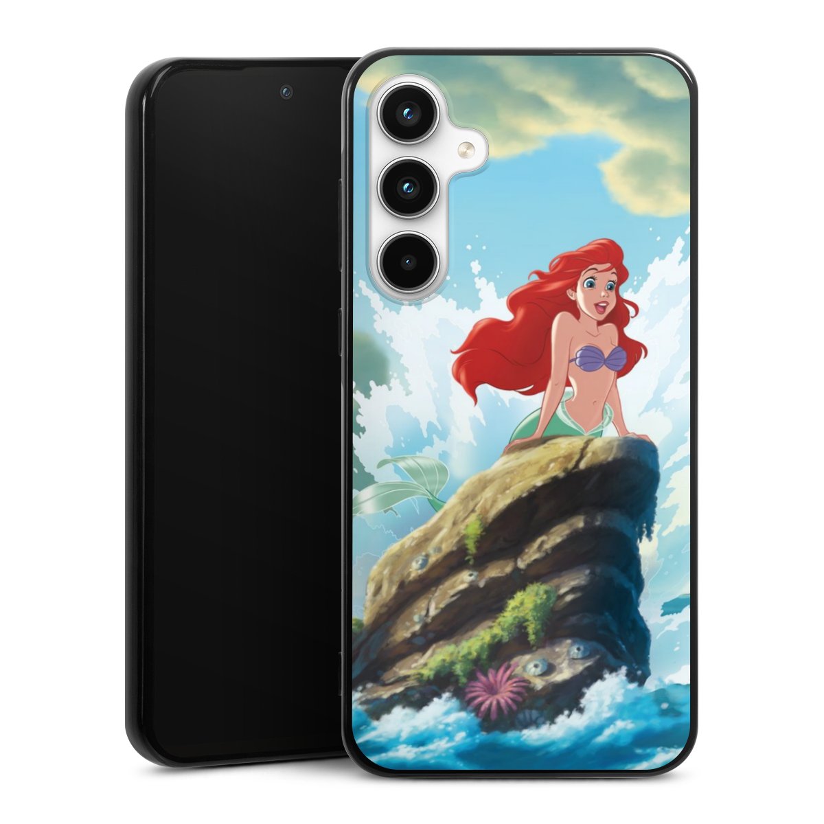 Galaxy A35 5G Handy Silikon Hülle Case schwarz Handyhülle Mermaid Arielle Die Meerjungfrau Official Licensed Product