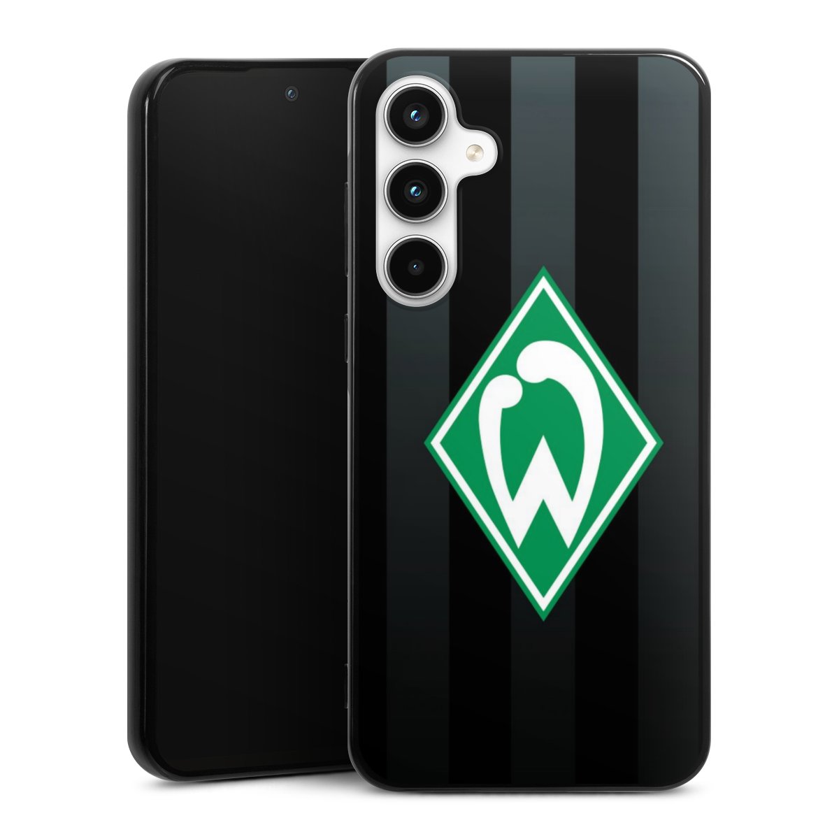 Galaxy A35 5G Handy Silikon Hülle Case schwarz Handyhülle Stripes Sv Werder Bremen Official Licensed Product