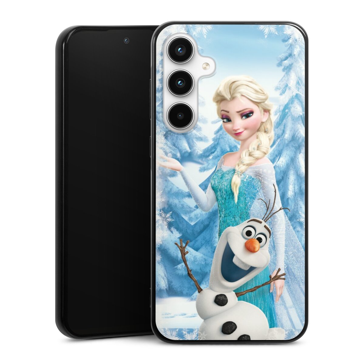 Galaxy A35 5G Handy Silikon Hülle Case schwarz Handyhülle Official Licensed Product Frozen Elsa Disney